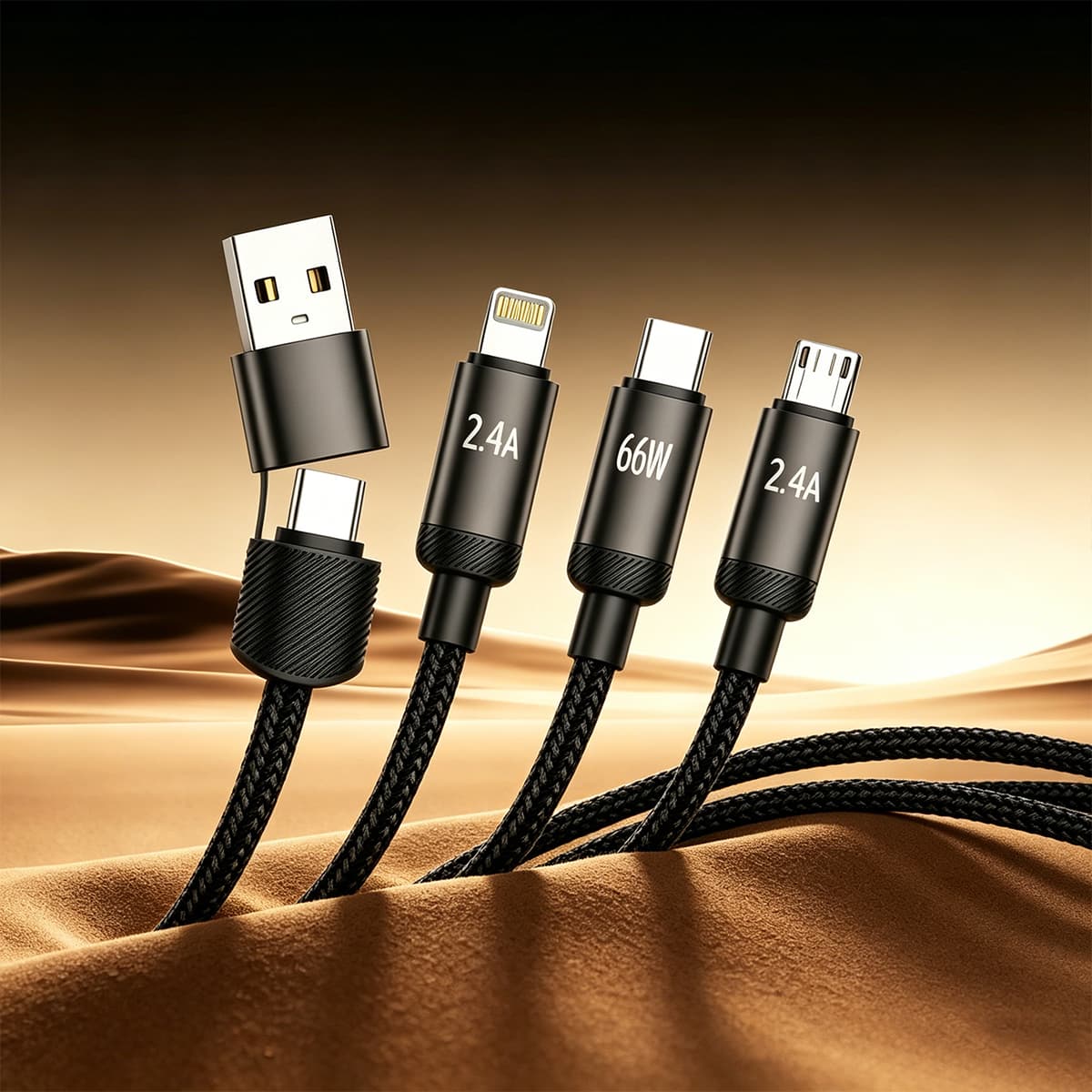 SJX-44 120W Max 3-in-2 Multi-Charging Cable 1.2-Meter